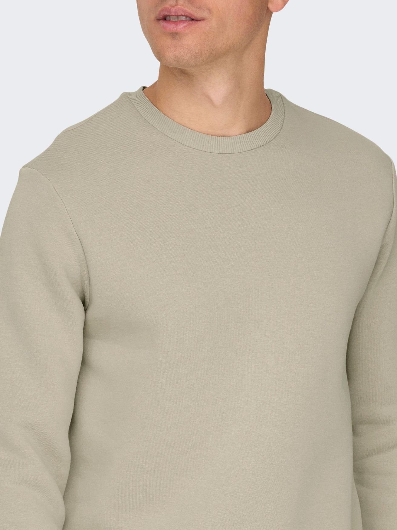 & ONLY SONS Pullover 5428 ONSCERES Sweatshirt Basic ohne Sweatshirt in Kapuze Langarm Beige-2