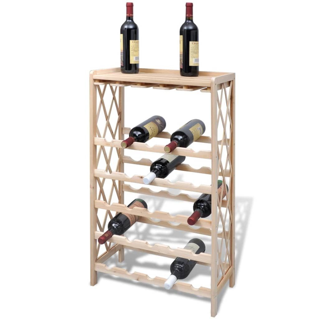 Weinregal Weinregal für 25 Flaschen Massivholz Tanne
