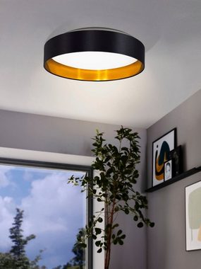 EGLO LED Deckenleuchte Maserlo, LED fest integriert, Warmweiß, Stofflampe Maserlo2 Ø38 x H9 cm, LED-Platine, Textilschirm