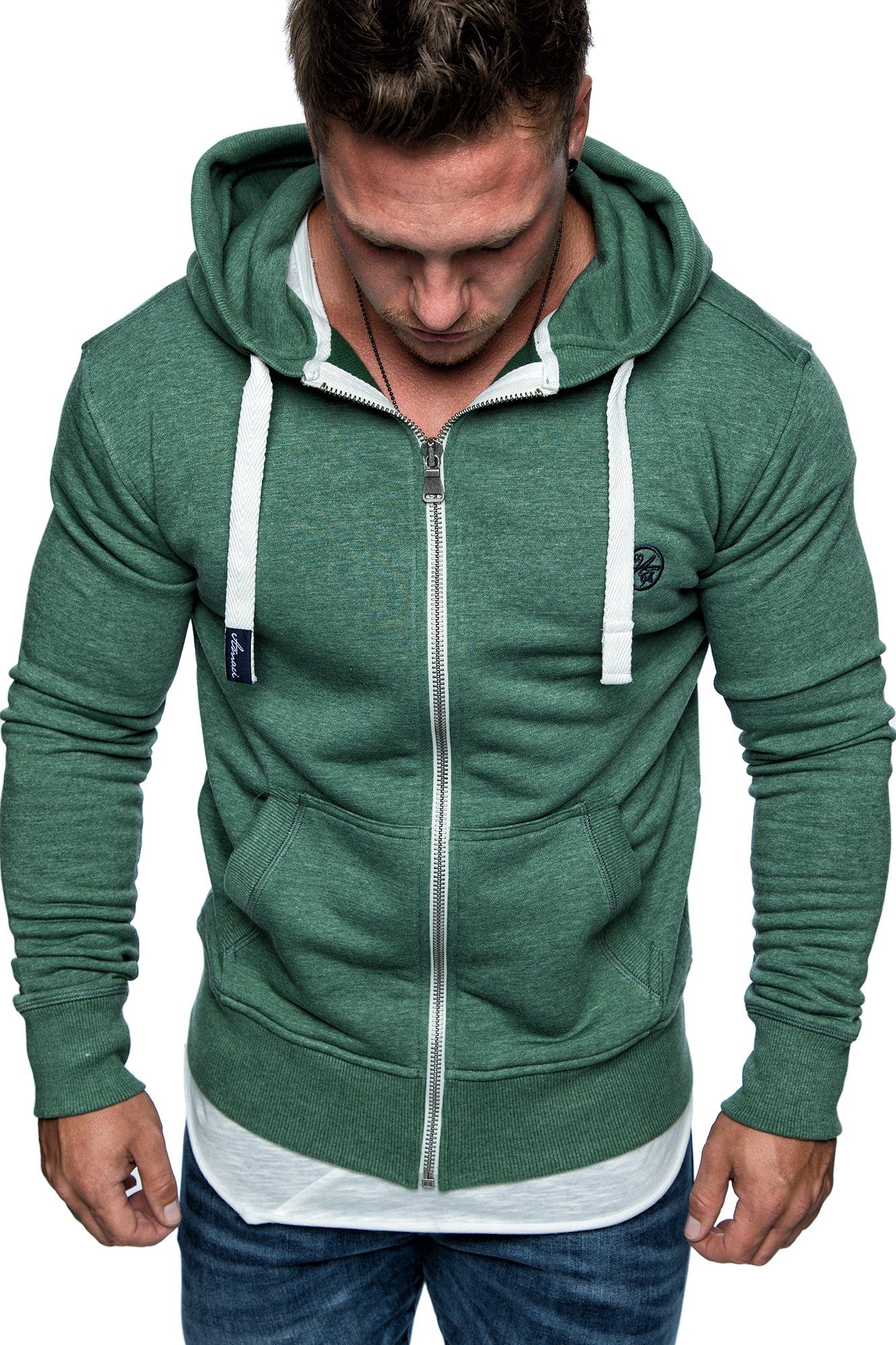 Amaci&Sons Kapuzenpullover TALLAHASSEE Herren Zipper Hoodie Herren Basic Kontrast Sweatjacke Pullover Hoodie Sweatshirt – Bild 4 von 5