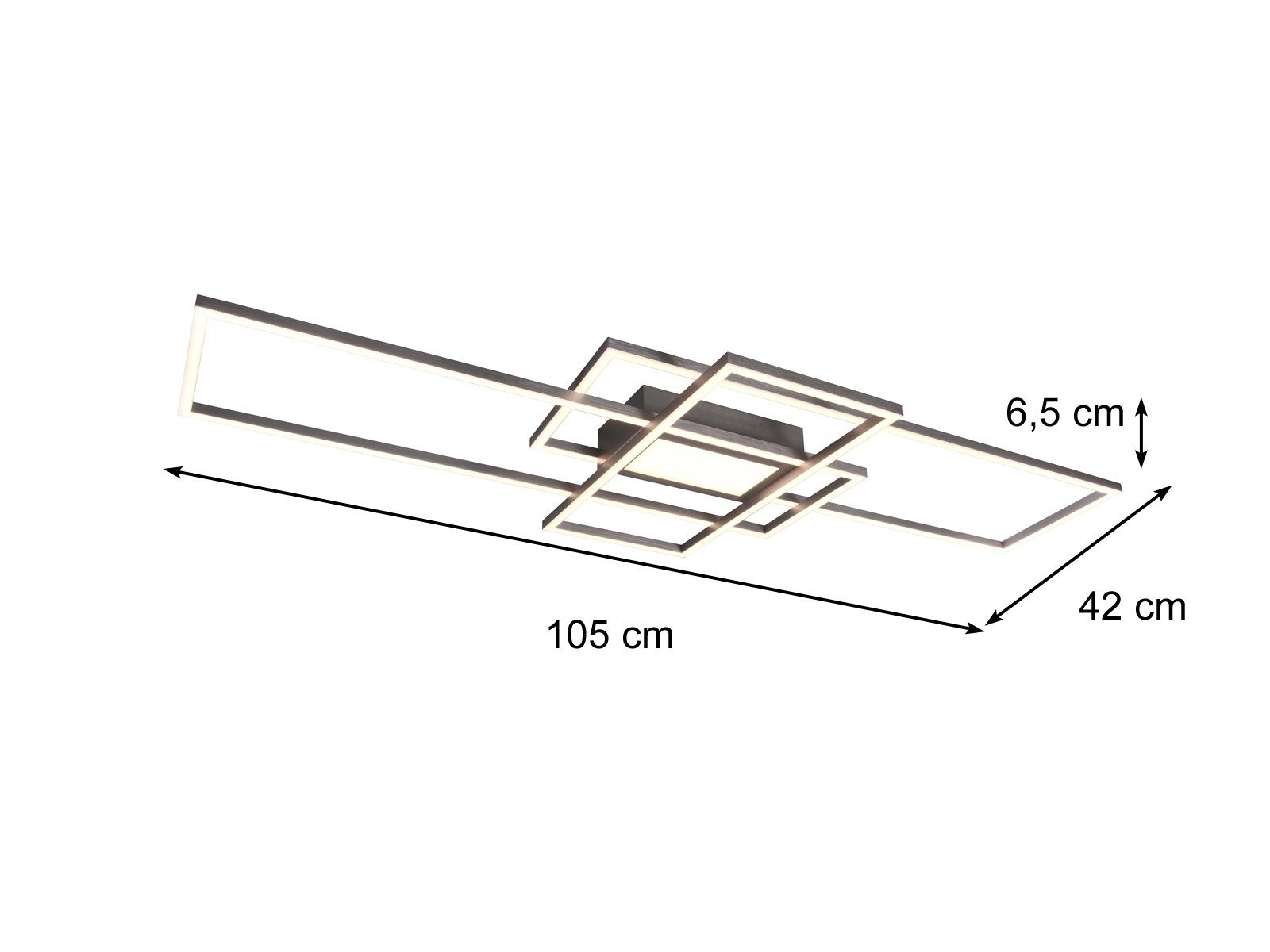 meineWunschleuchte LED Deckenleuchte flach & hell 6.600 Lumen, Breite 105cm, Dimmfunktion, LED fest integriert, Warmweiß, große Deckenlampe für Esstisch & Küche – Bild 3 von 5