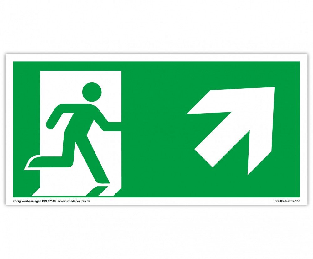 Thumbnail - König Werbeanlagen Hinweisschild Notausgang, extra langnachl., PVC selbstkl. 297x148mm, gemäß ASR A1.3