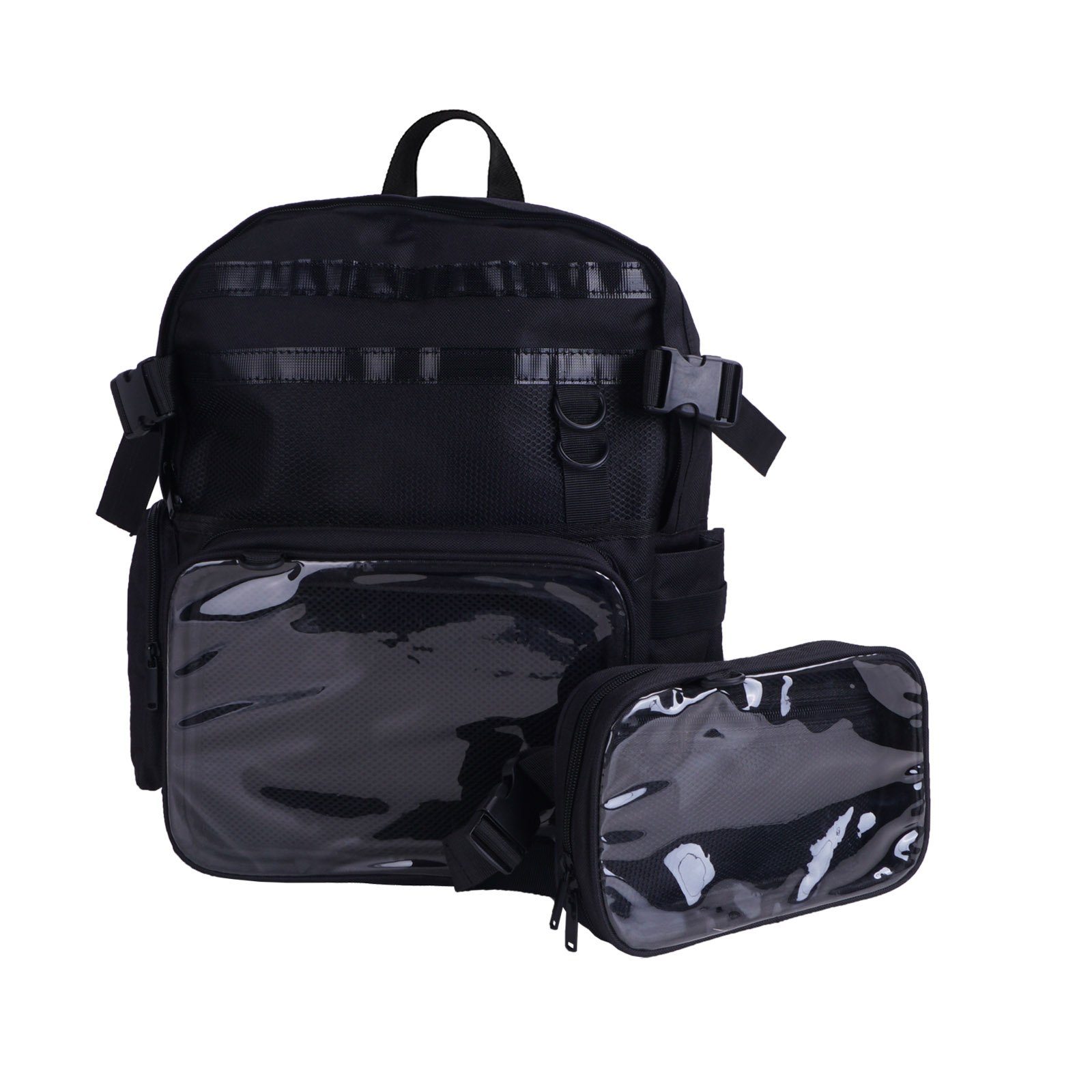 Ita Tasche bag Daypack Sichtfenster 39x35c, Itabag abnehmbarer Bauchtasche, GalaxyCat Rucksack mit und Schwarz