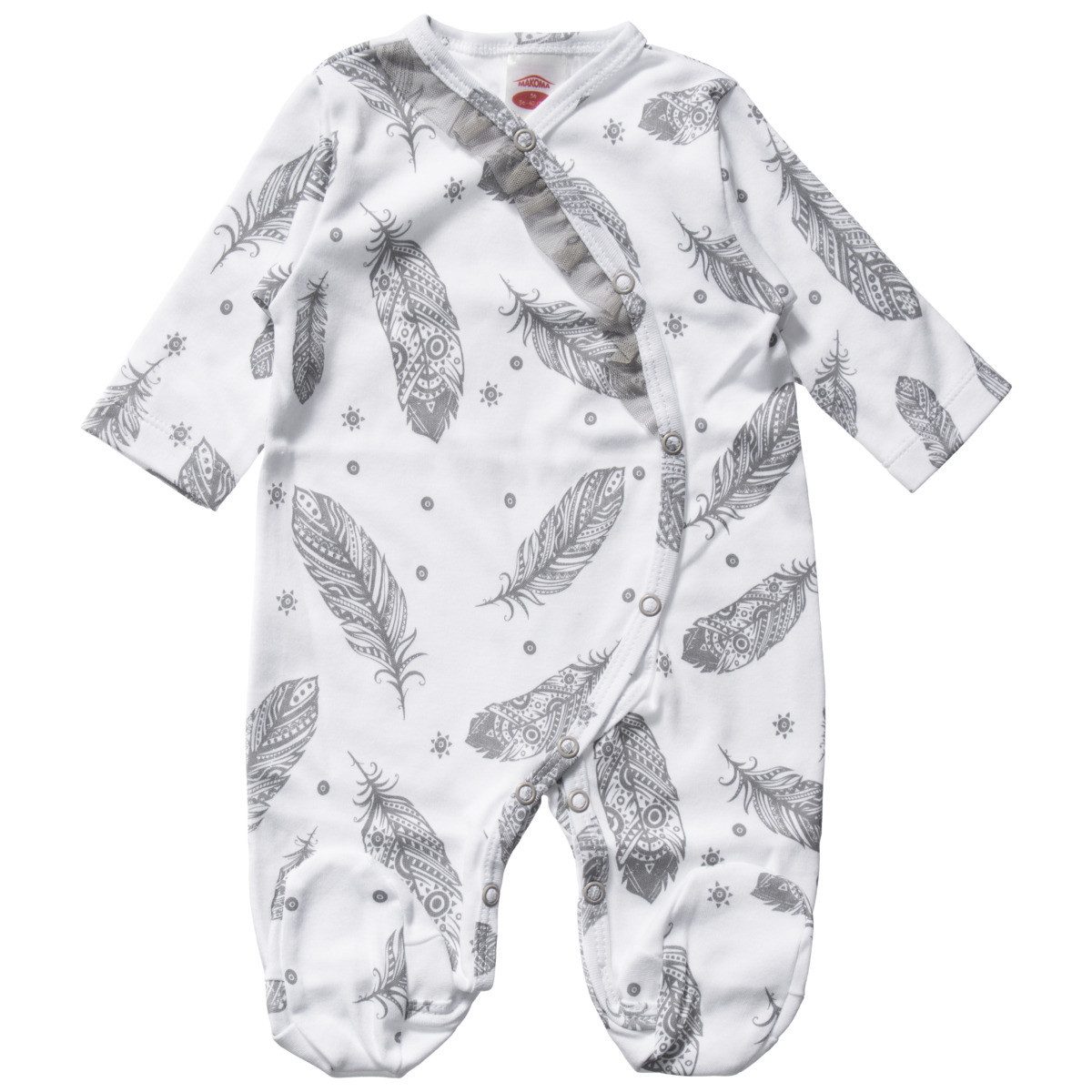 Makoma Strampler Federn Unisex Kinder Einteiler, Overall, Babyanzug, Babyoverall, Babyanzug