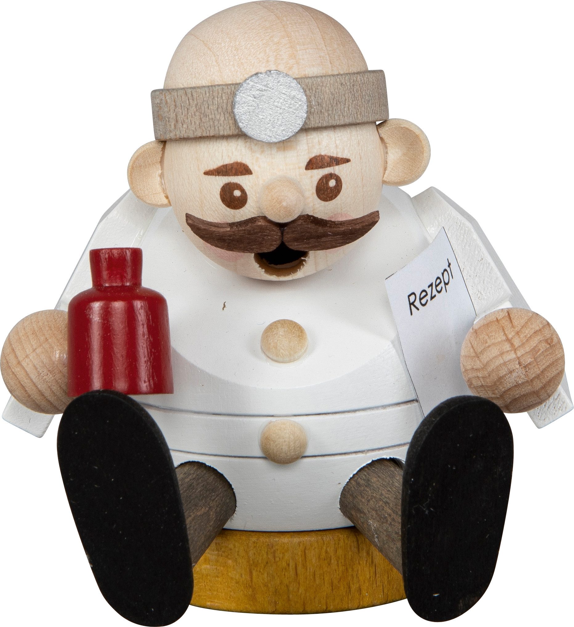 SAICO Original Räuchermännchen Mini Räucherfigur Berufe - Arzt, Dekofigur aus Holz - Größe ca. 8 cm - Made in Germany