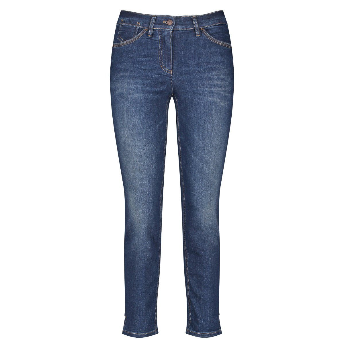 GERRY WEBER 5-Pocket-Jeans Best4me (862004) mit Cropped blue von Cotton use Weber (92431-67950) denim dark Gerry Organic