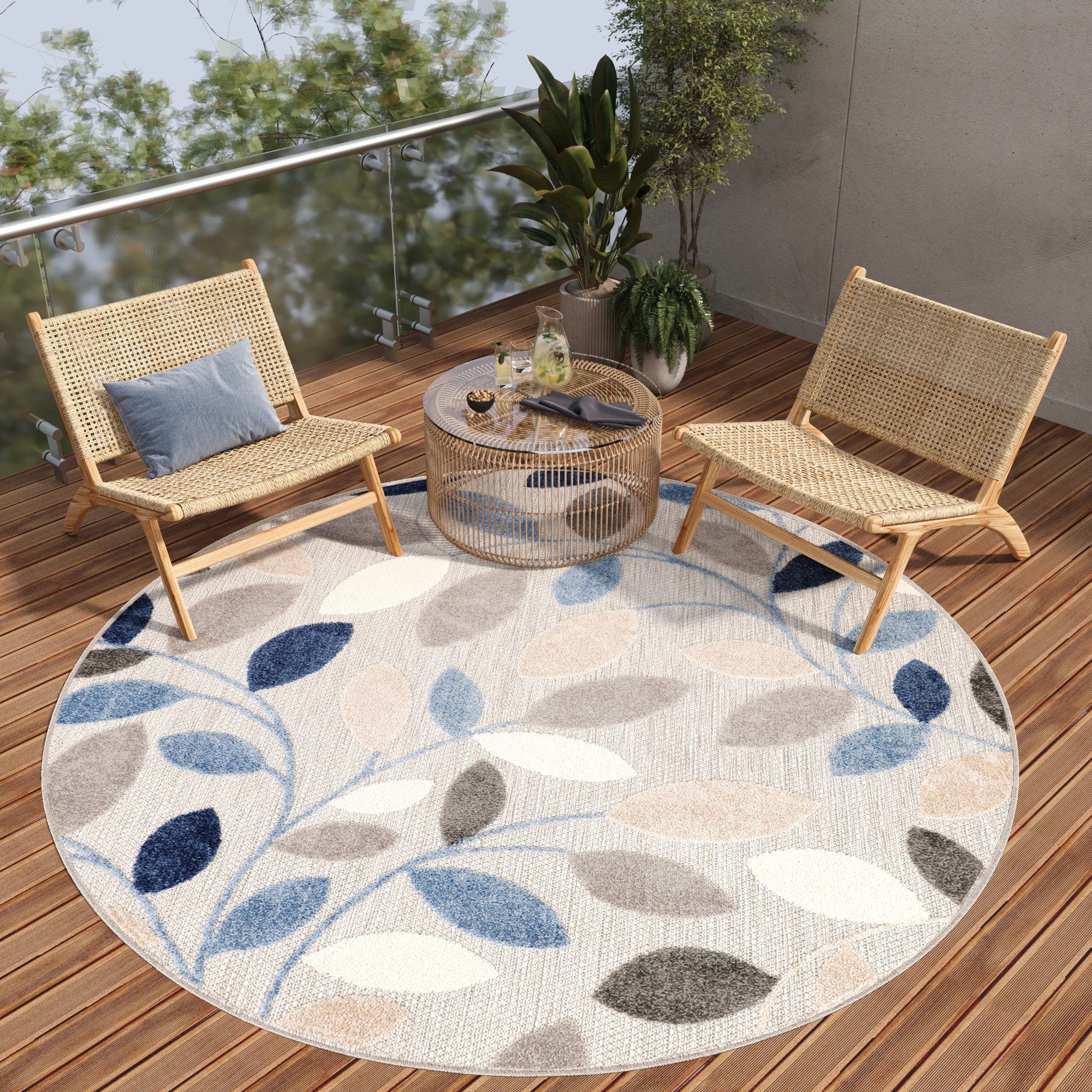 Tapiso Outdoorteppich PATIO, rund, Höhe: 6 mm, Indoor, Outdoor, Wohnzimmer, günstig online kaufen