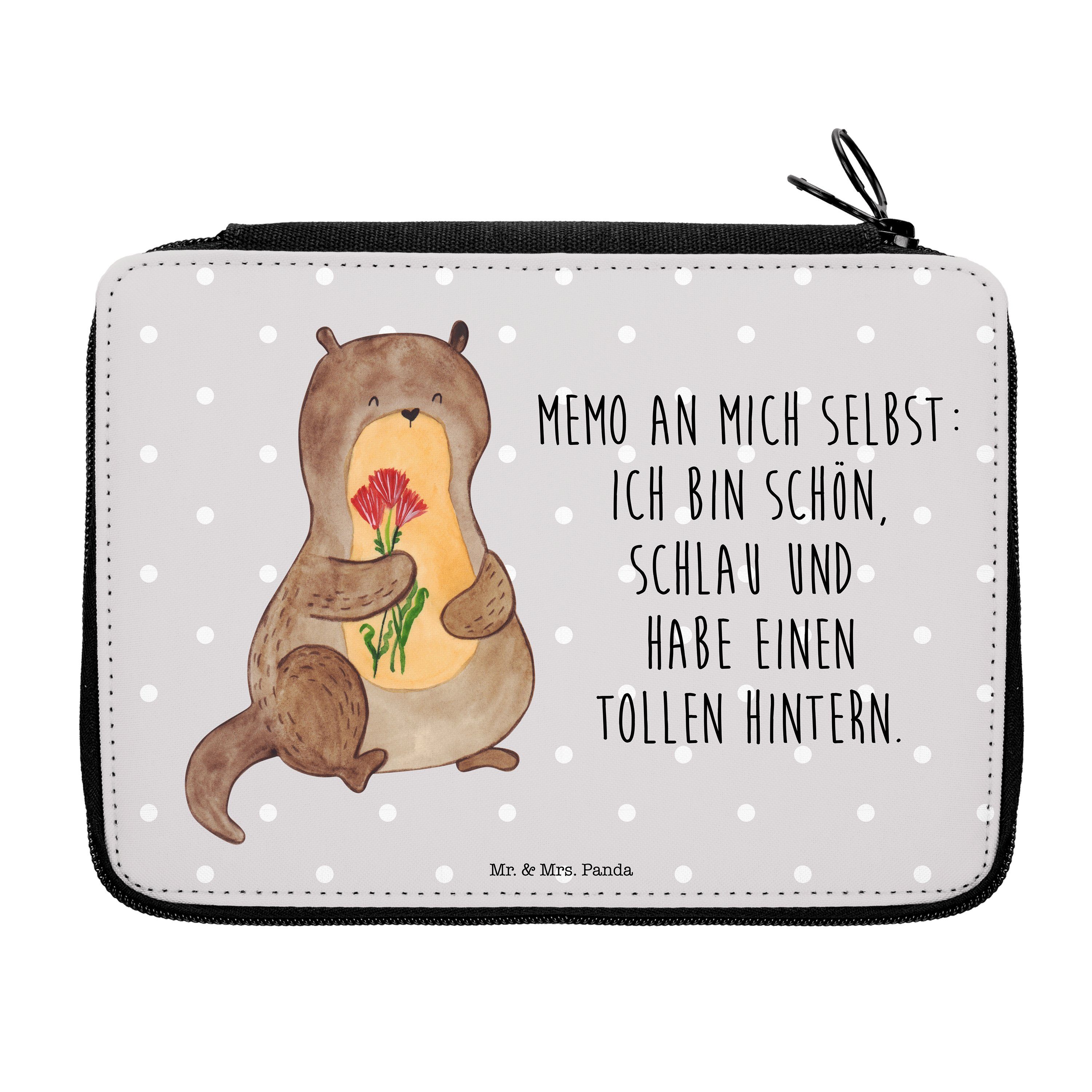 niedli, Mr. Mrs. - - Panda Otter & Grau Blumenstrauß Geschenk, Motiv, Seeotter, Pastell (1-tlg) Federmäppchen