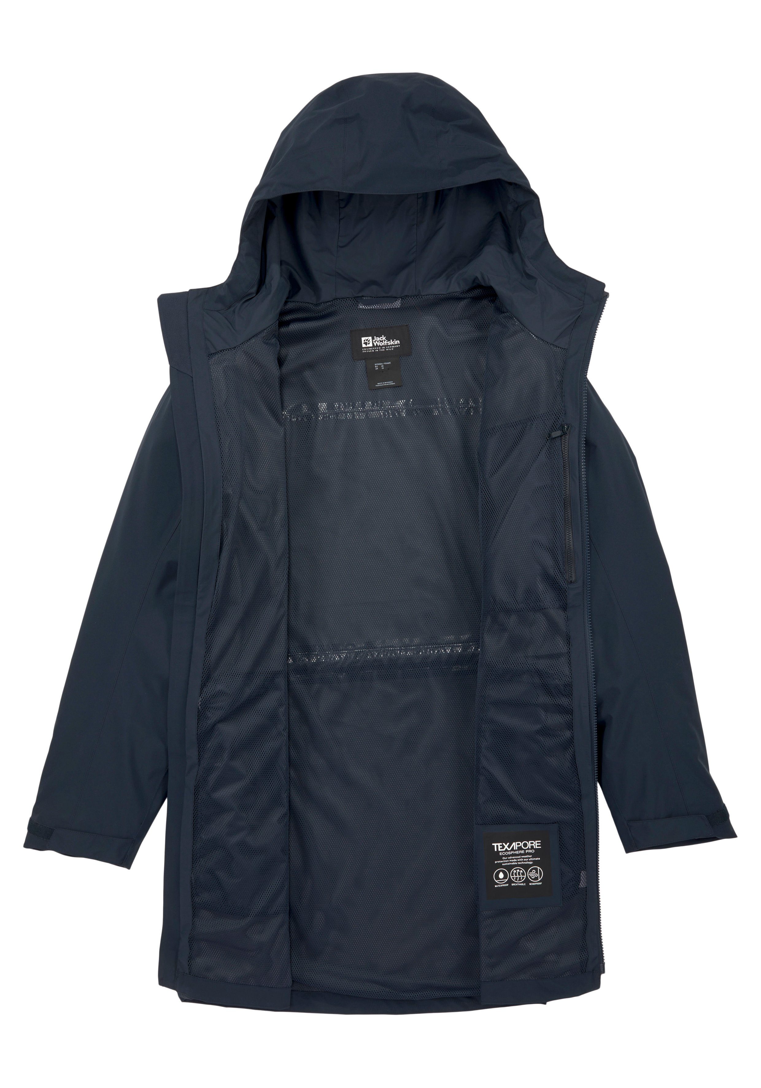 Jack Wolfskin Funktionsparka SOLAIA PARKA W Wärmend, winddicht, Übergangsjacke