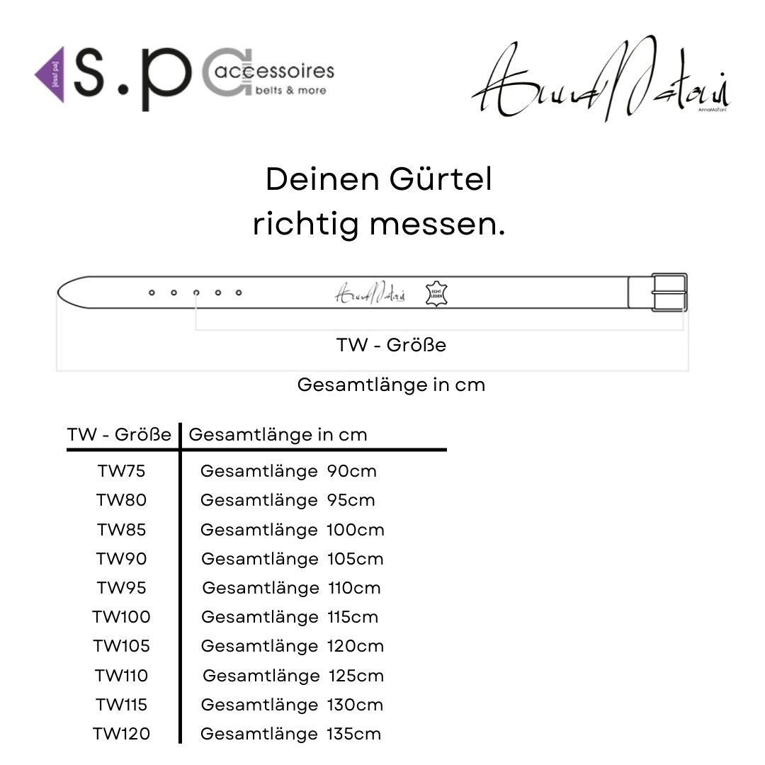 AnnaMatoni Ledergürtel AnnaMatoni Herren Ledergürtel Zeitloses Design Gürtel 4cm breit – Bild 4 von 4