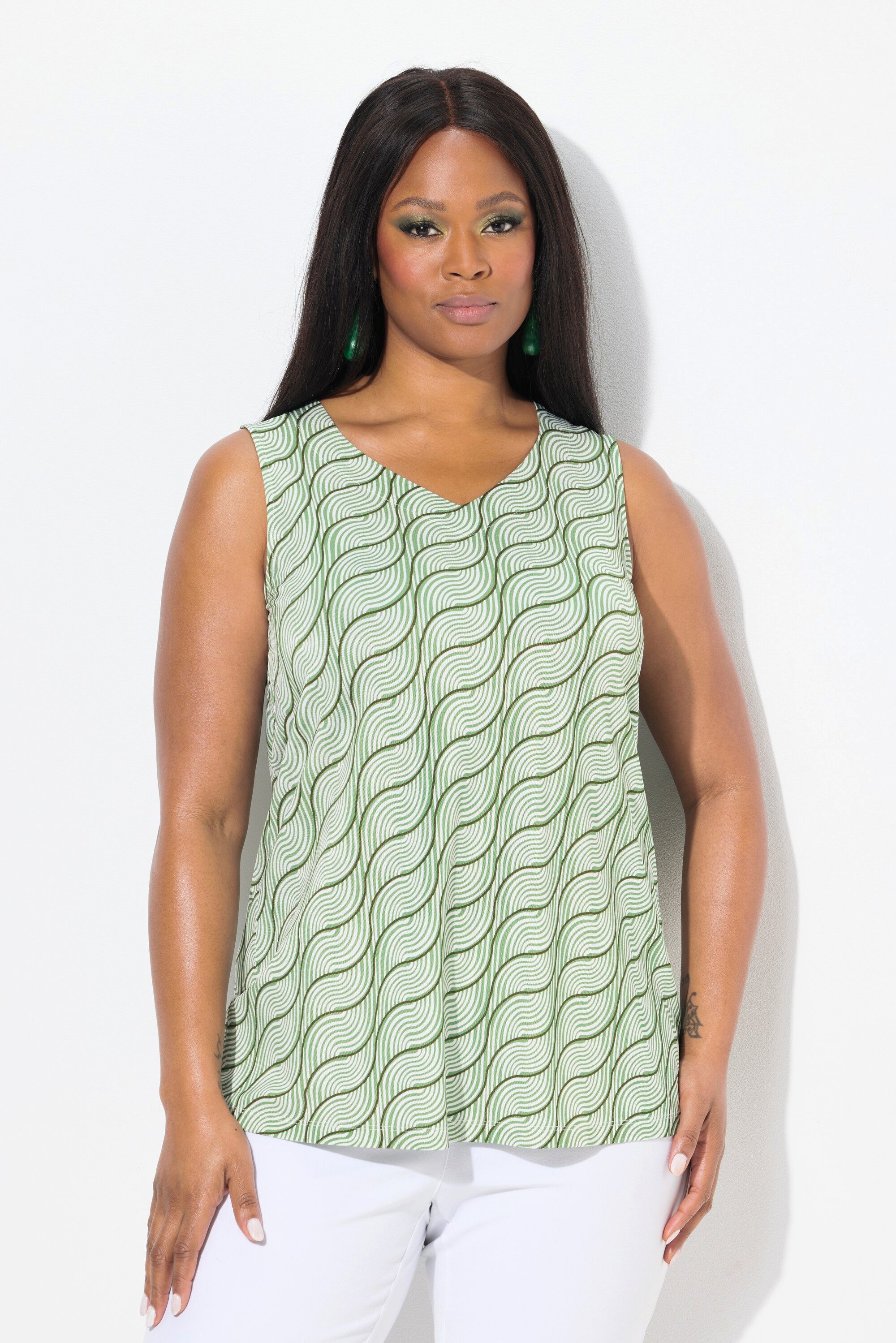 Ulla Popken Longtop Slinkytop A-Linie Herzausschnitt günstig online kaufen