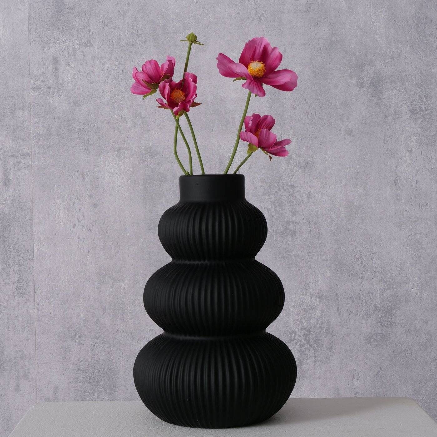 BOLTZE GRUPPE GmbH Dekovase Schwarze Vase aus Keramik MAURICE, 21 cm (einzeln)