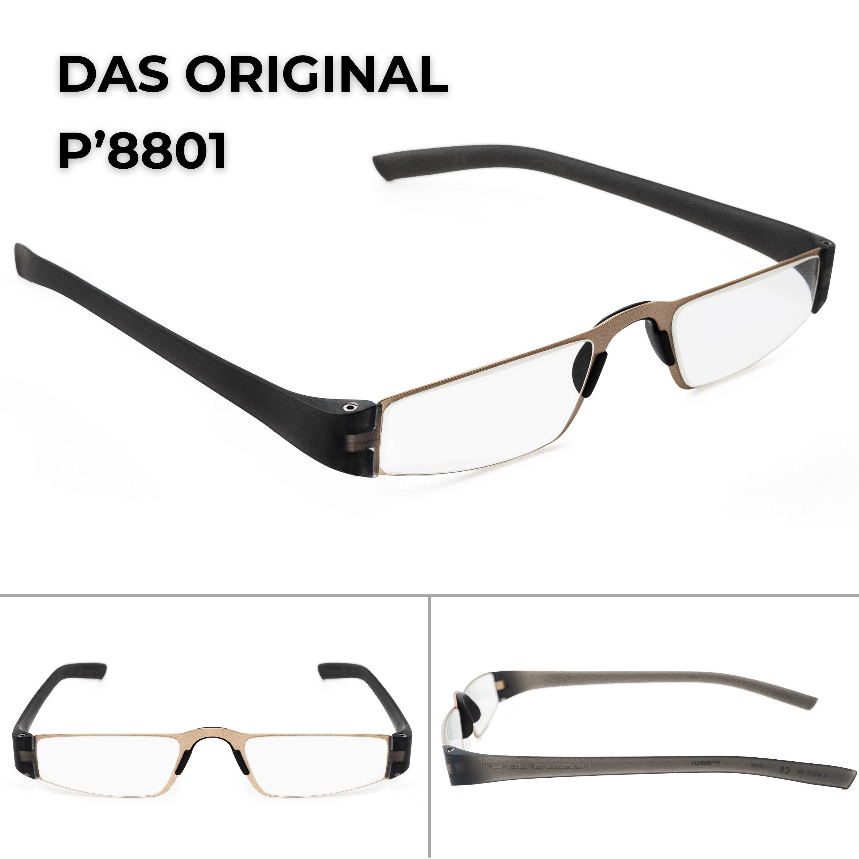 PORSCHE Design Brillengestell Porsche Design Lesebrille P8801, Sehhilfe aus Edelstahl, Modell: Q, 100 % Original Porsche Design, Direkt vom Optiker