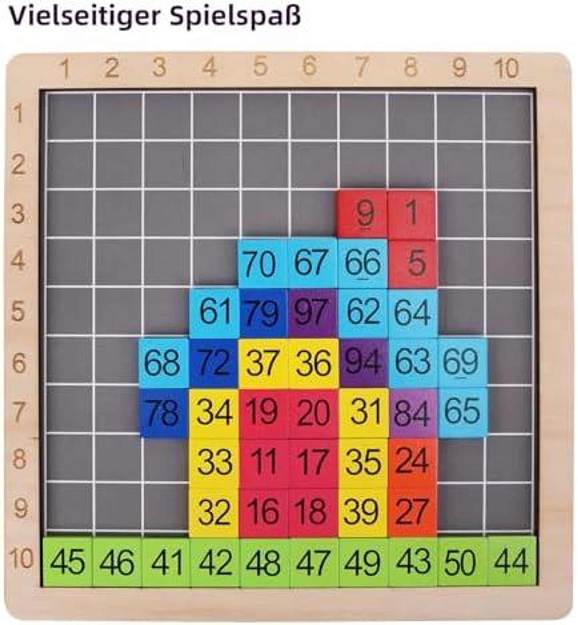 FELIXLEO Rechenschieber Montessori Mathe Spielzeug Hunderterbrett aus Holz Zahlen 1 bis 100, (1-tlg) – Bild 4 von 5