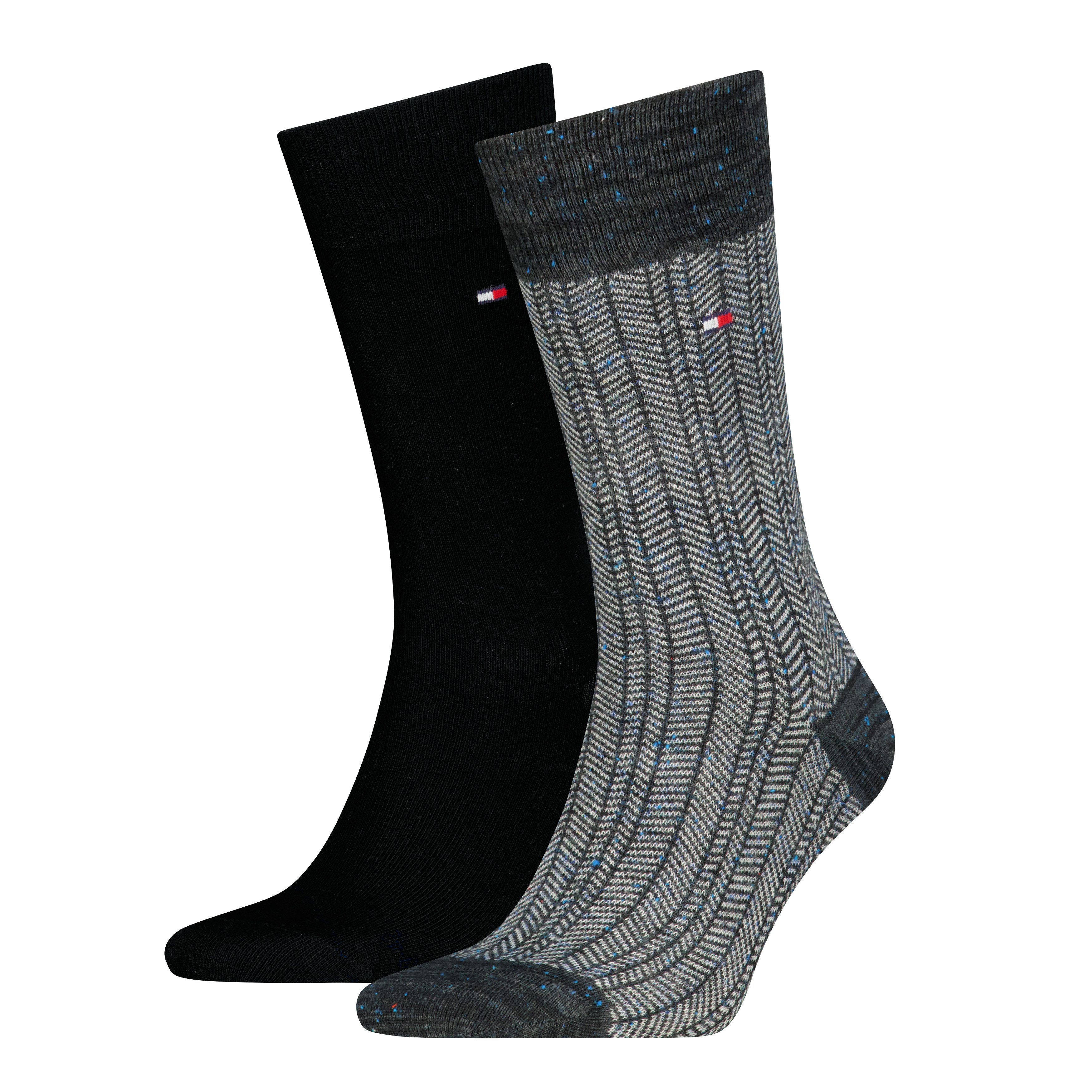 Tommy Hilfiger Socken TH MEN SOCK 2P MOULINE NAPPY HERRINGBONE (2 Paar)