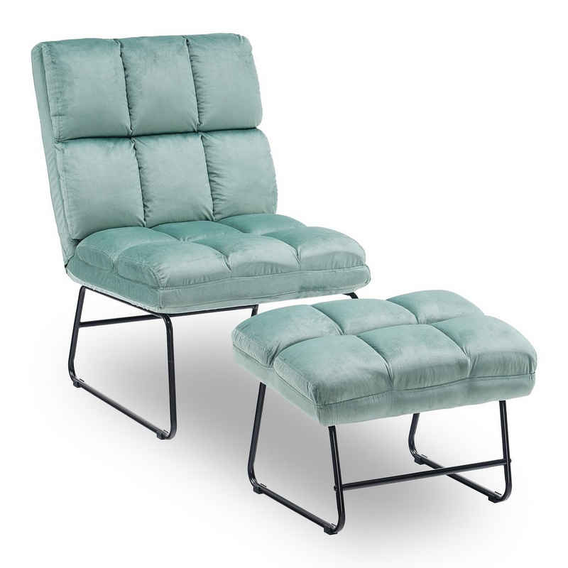 MCombo TV-Sessel »MCombo Sessel mit Hocker 0014 / 0016, Relaxsessel für Wohnzimmer, moderner Fernsehsessel Loungesessel Stuhl, 80 x60 x88 cm«