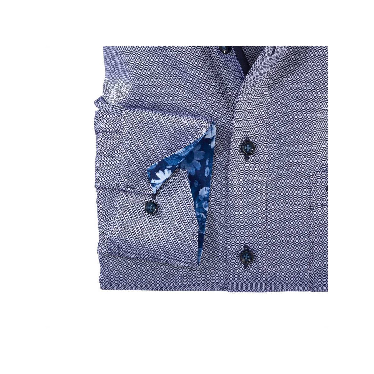 OLYMP Langarmhemd marineblau (1-tlg)