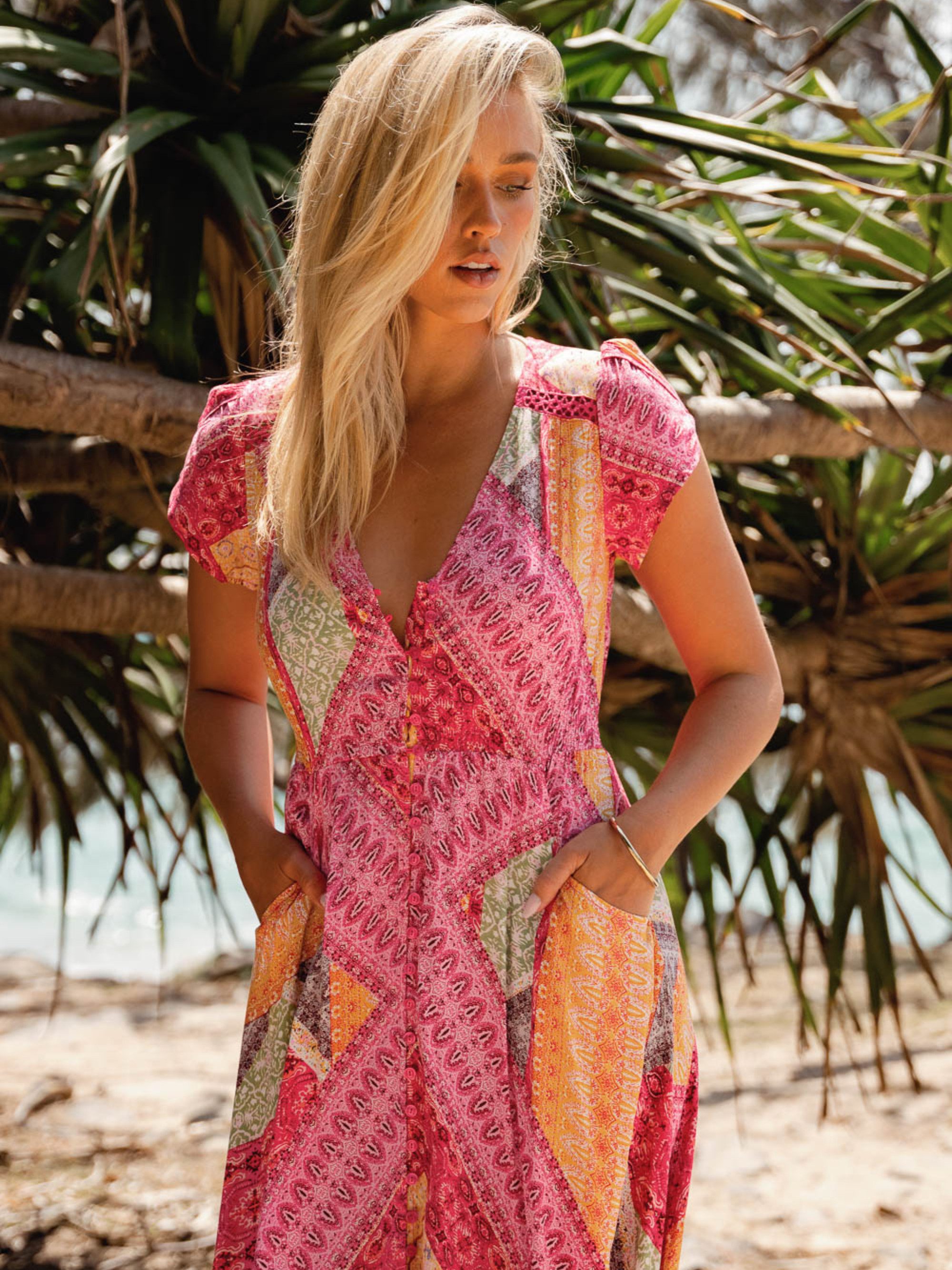 ANNIS Fashion & Accessoires Maxikleid "ISLAND ROMANCE" v. Jaase (1-tlg) aus Viskose, Sommerkleid