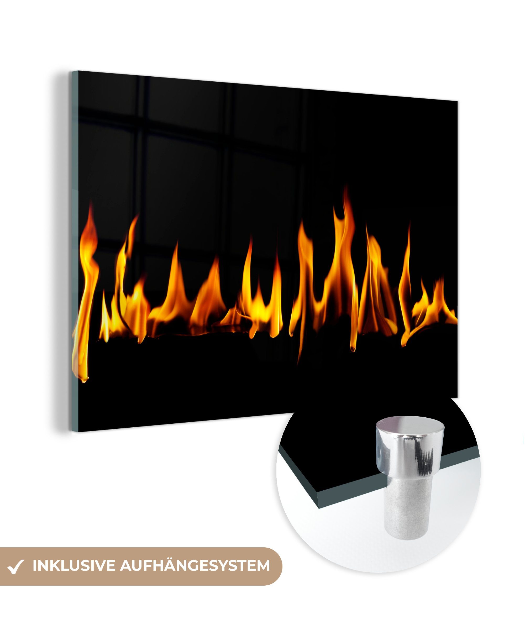 MuchoWow Acrylglasbild Bild einer kleinen Flamme, (1 St), Acrylglasbilder Wohnzimmer & Schlafzimmer