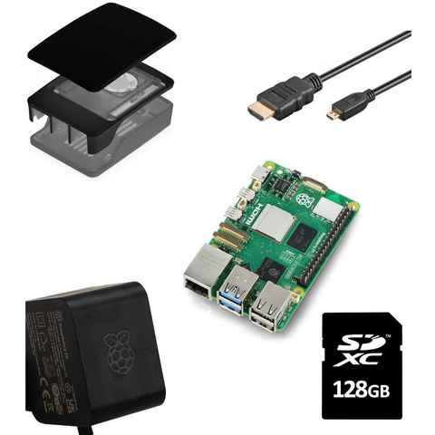 MegaComputerWorld Set / Raspberry Pi 5 / 128GB SD Card / Netzteil / Gehäuse / HDMI Mini-PC (4 GB RAM)
