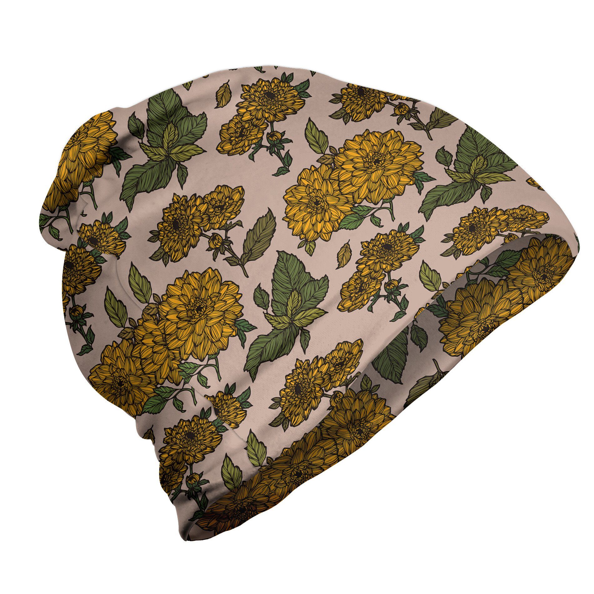 Abakuhaus Beanie Wandern im Freien Blumen Vintage Dahlie-Blumen-Kunst