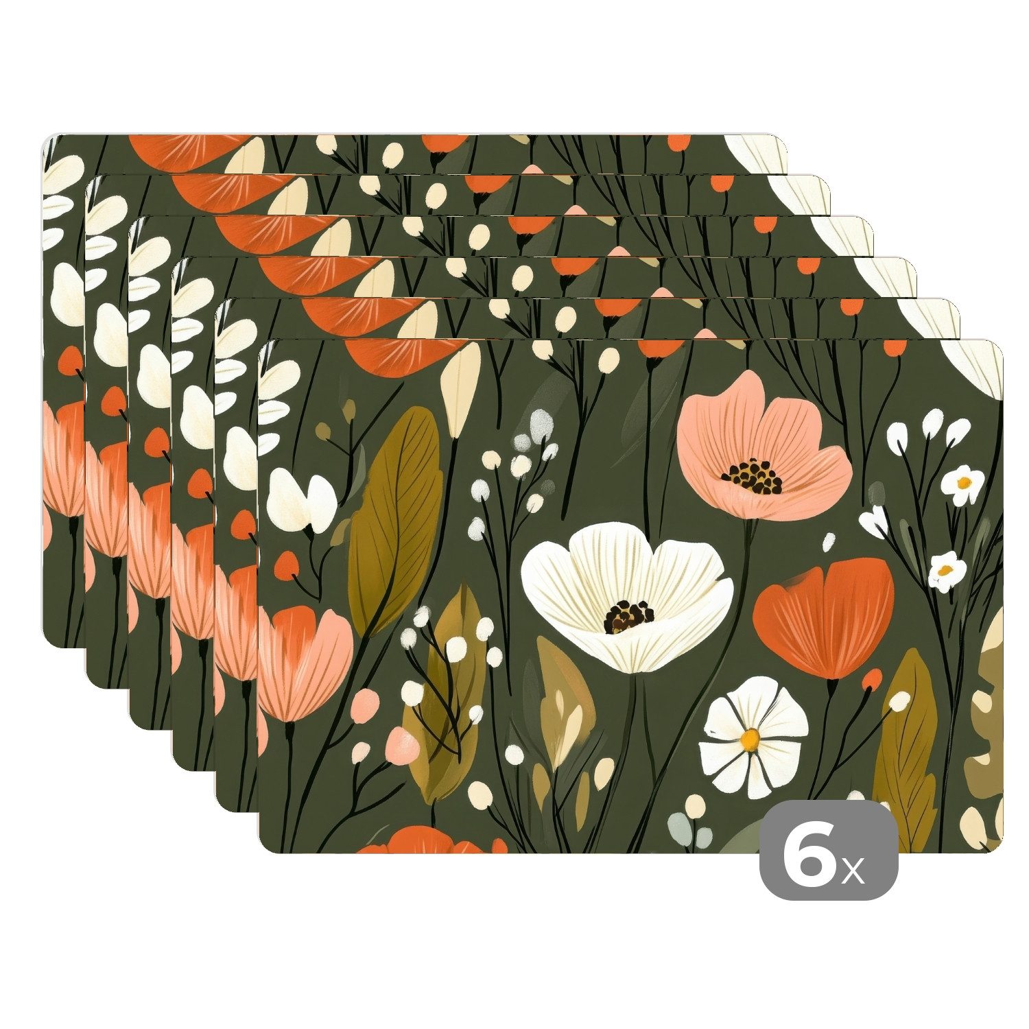 MuchoWow Platzset Blumen - Illustration - günstig online kaufen