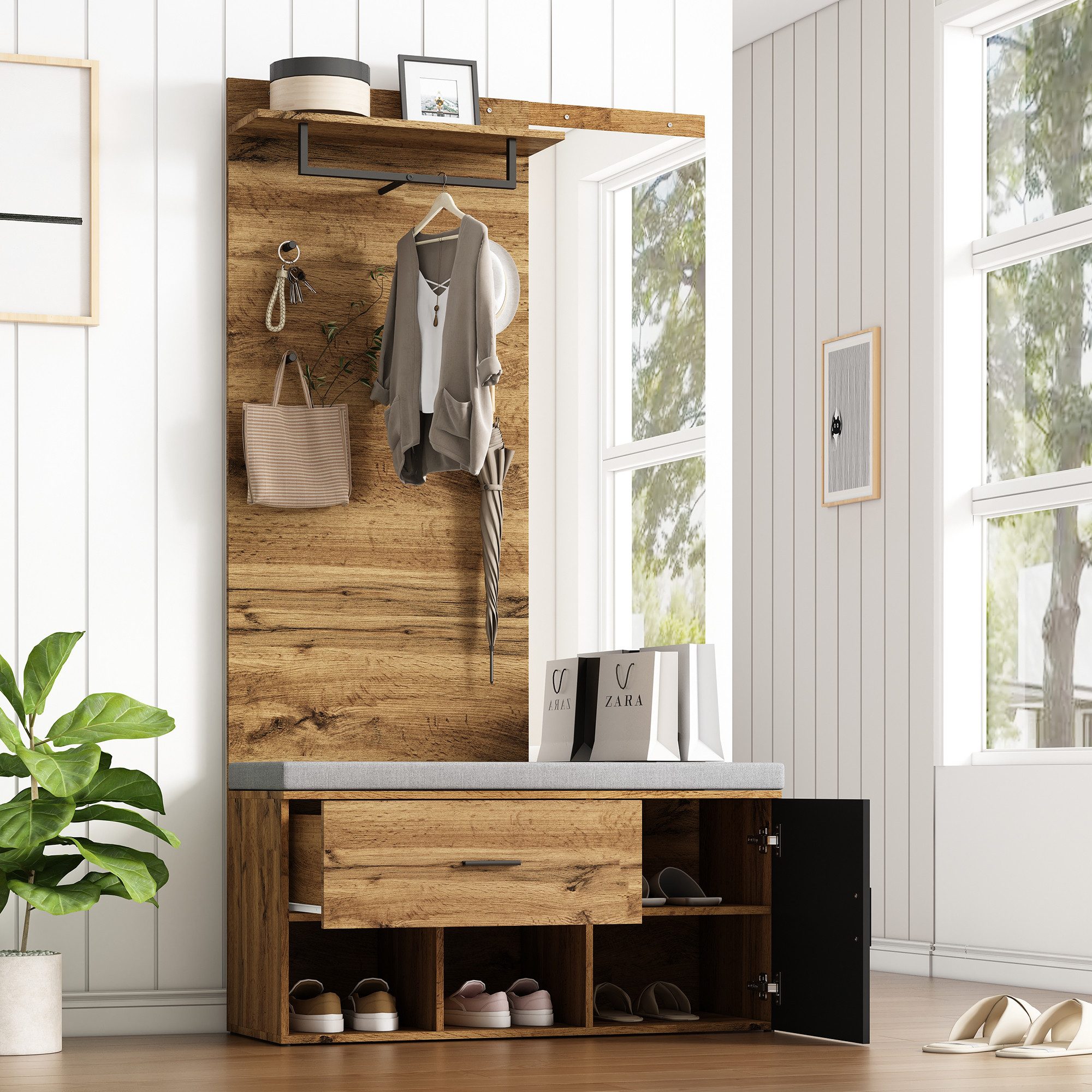 KLAM HOME Garderoben-Set 190 cm hohes günstig online kaufen