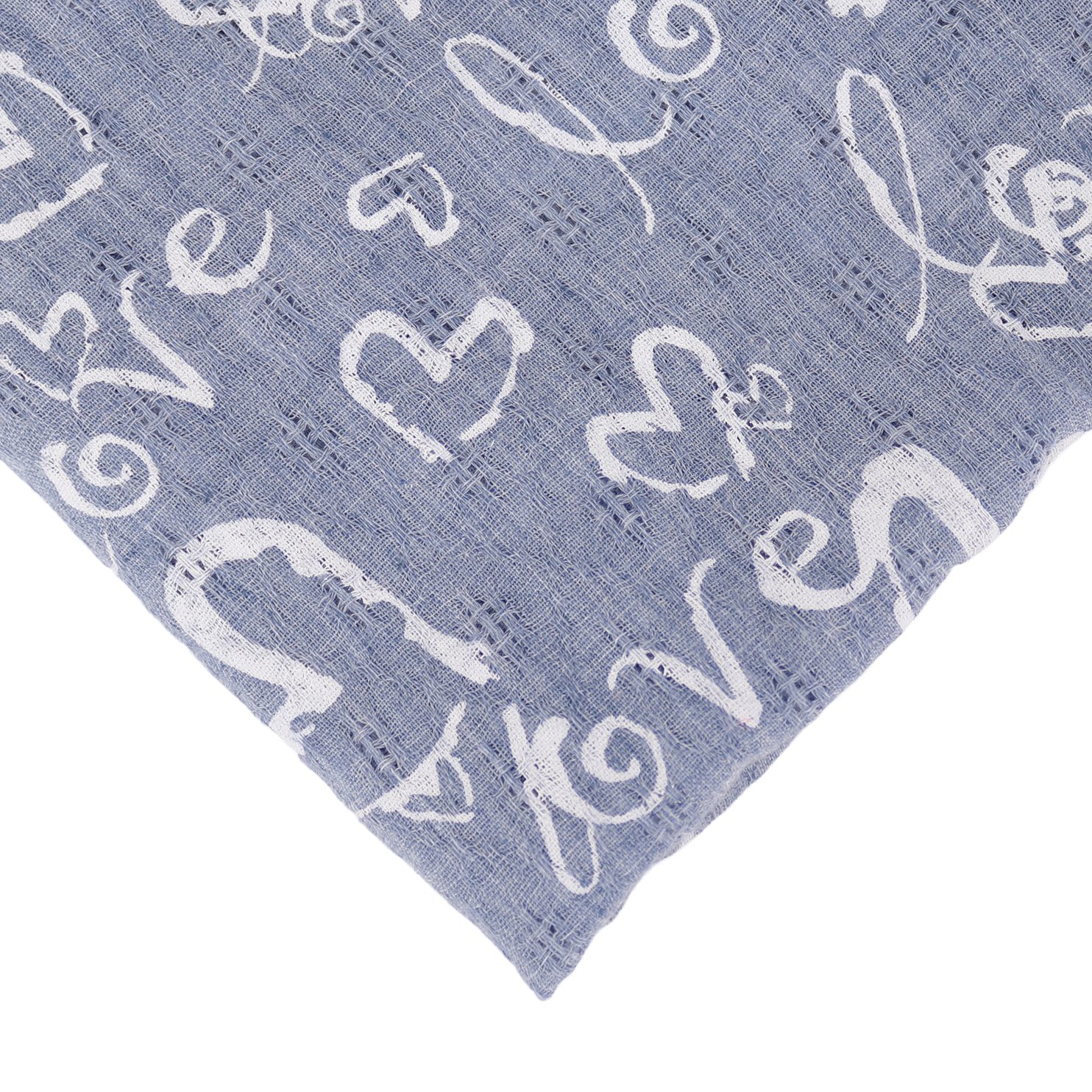 MIRROSI Loop Damen Schal mit Love Herz Muster Weich aus 100% Baumwolle, (ca. 160x44cm Zweimal um den Hals wickelbar, Loop-S), Damen Halstuch Stola ideal für Frü – Bild 3 von 3