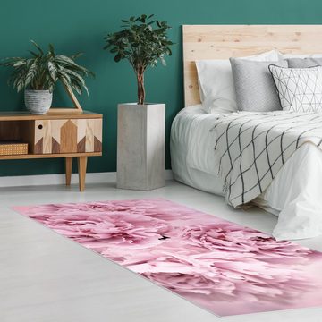 Läufer Teppich Vinyl Flur Küche Blumen Landhaus funktional lang, Bilderdepot24, Läufer - rosa glatt