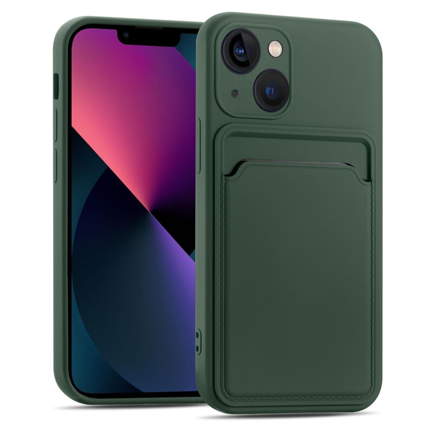 CoolGadget Handyhülle Card Case Handy Tasche für Apple iPhone 15 6,1 Zoll, Silikon Schutzhülle mit Kartenfach für iPhone 15 Hülle