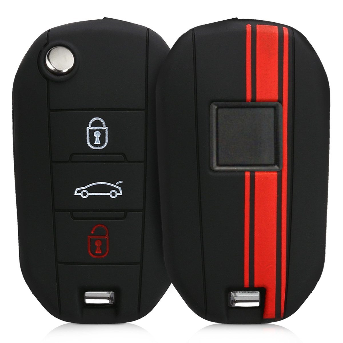 kwmobile Schlüsseltasche Autoschlüssel Hülle für Peugeot Citroen,  Schlüsselhülle Schlüssel Case Cover, KOMPATIBEL MIT: passend für Peugeot  Citroen 3-Tasten Klapp Autoschlüssel