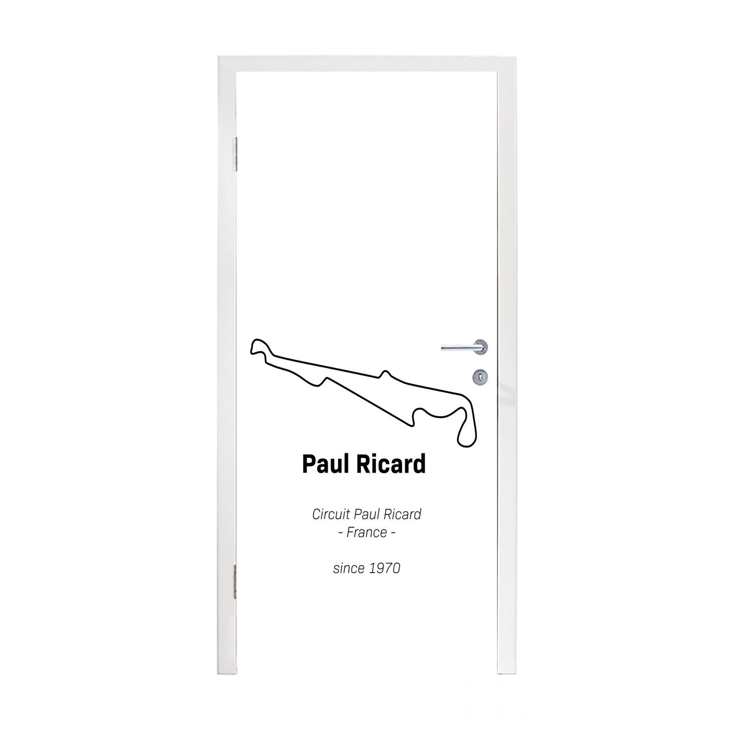 MuchoWow Türtapete Formel 1 - Frankreich - Rennstrecke, Matt, bedruckt, (1 St), Fototapete für Tür, Türaufkleber, 75x205 cm