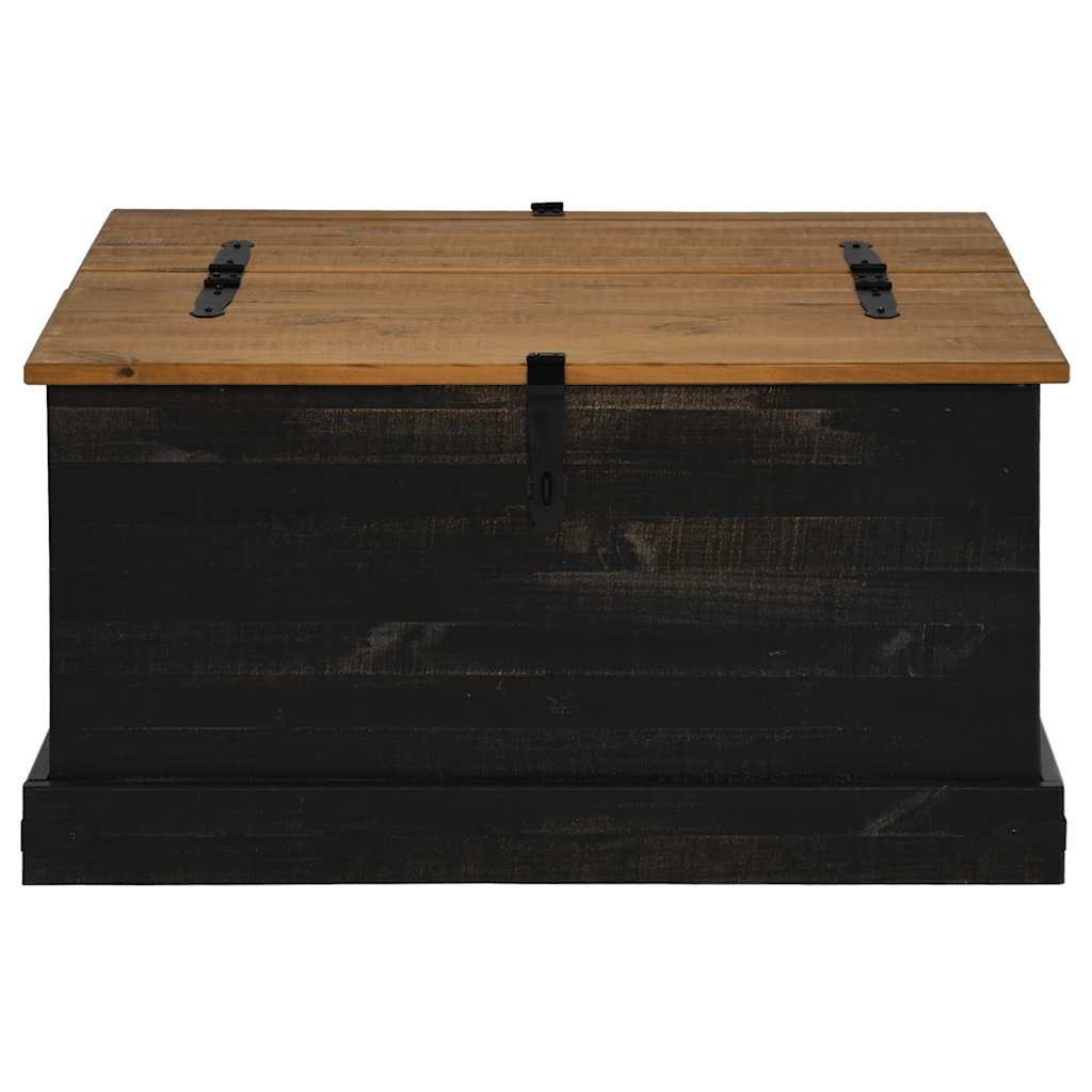 vidaXL Aufbewahrungsbox Truhe HALDEN Schwarz 91x91x47 cm Massivholz Kiefer (1 St)