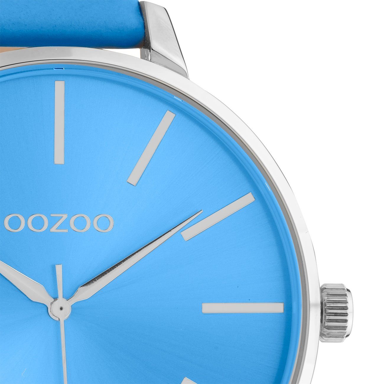 OOZOO Quarzuhr Oozoo (ca. Lederarmband, 48mm) groß extra Timepieces, Damenuhr Damen Fashion-Style rund, Armbanduhr