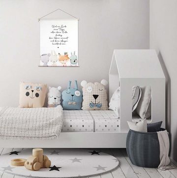 artissimo Poster Textil-Poster 40x50cm Bild mit Spruch Kinderzimmer Babyzimmer Tiere