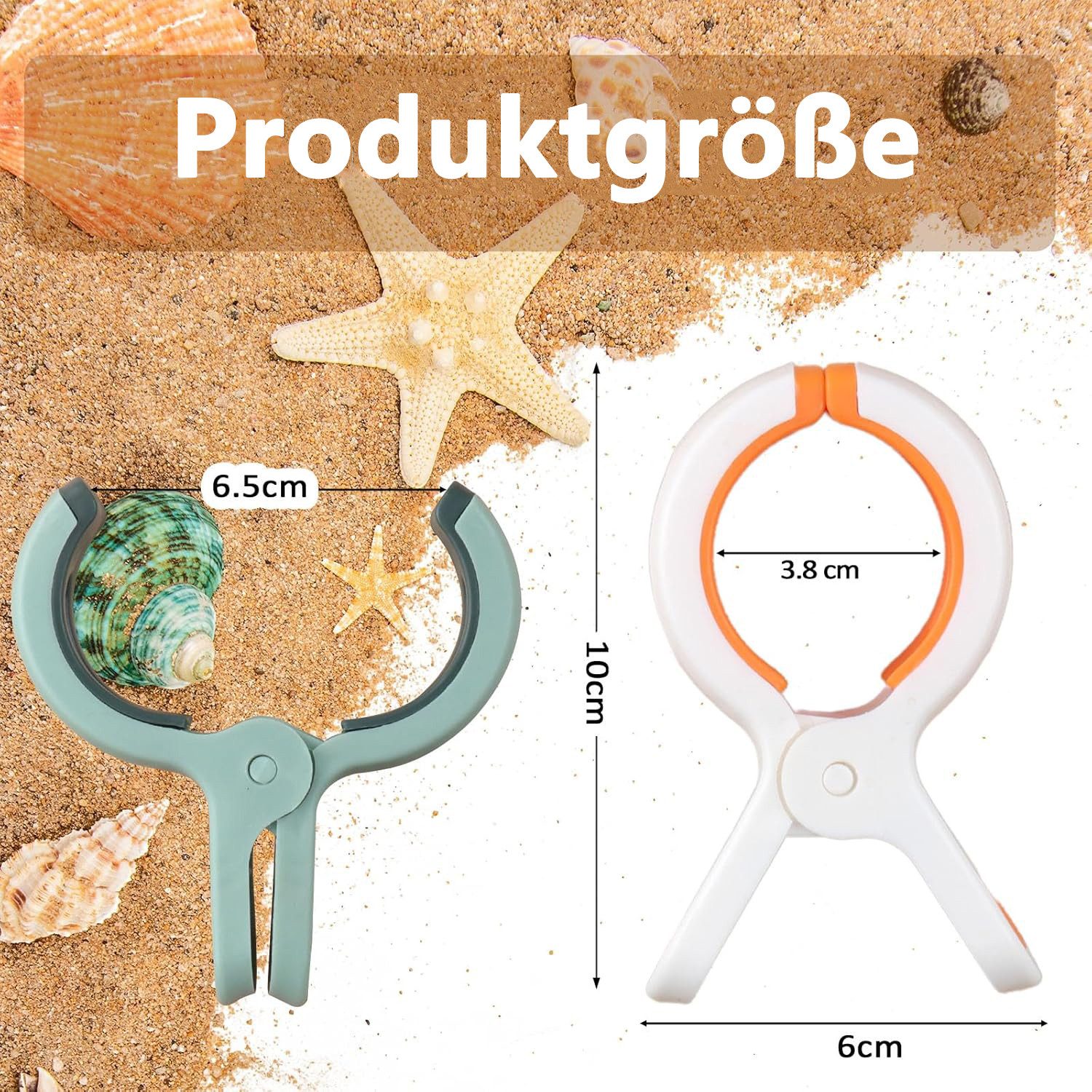 FOUORTUNATE-BEE Sturmwäscheklammern 8 Stück Große Handtuchklammern für Strandliegen, für Sonnenliegen Pool Stuhl Liege Bettwäsche Kleidung – Bild 4 von 5