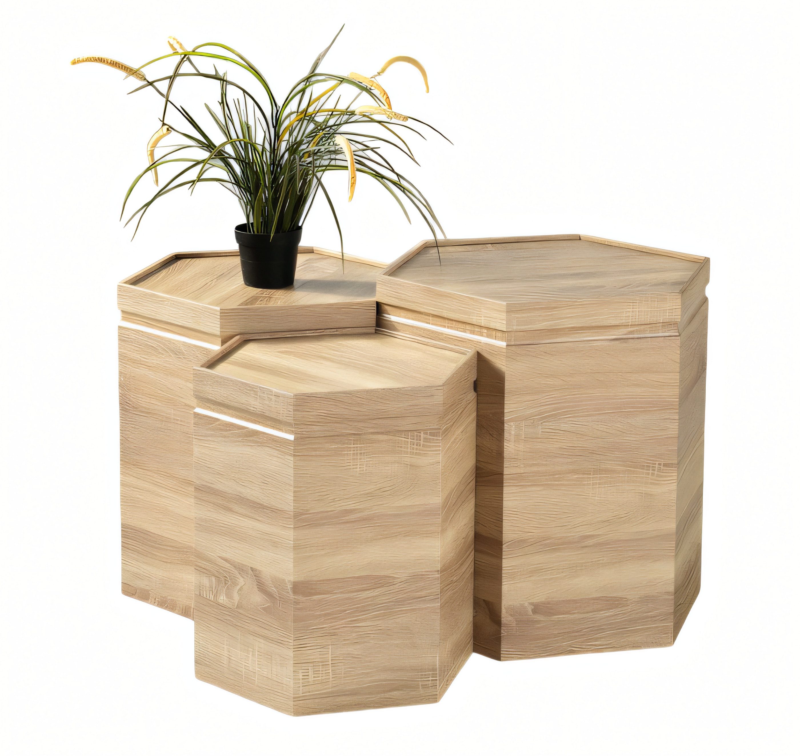 JVmoebel Couchtisch Eleganter Couchtisch aus braunem Holz mit modernem Design (Set, Couchtisch, Couchtisch 2, Couchtisch 3), Made in Europe