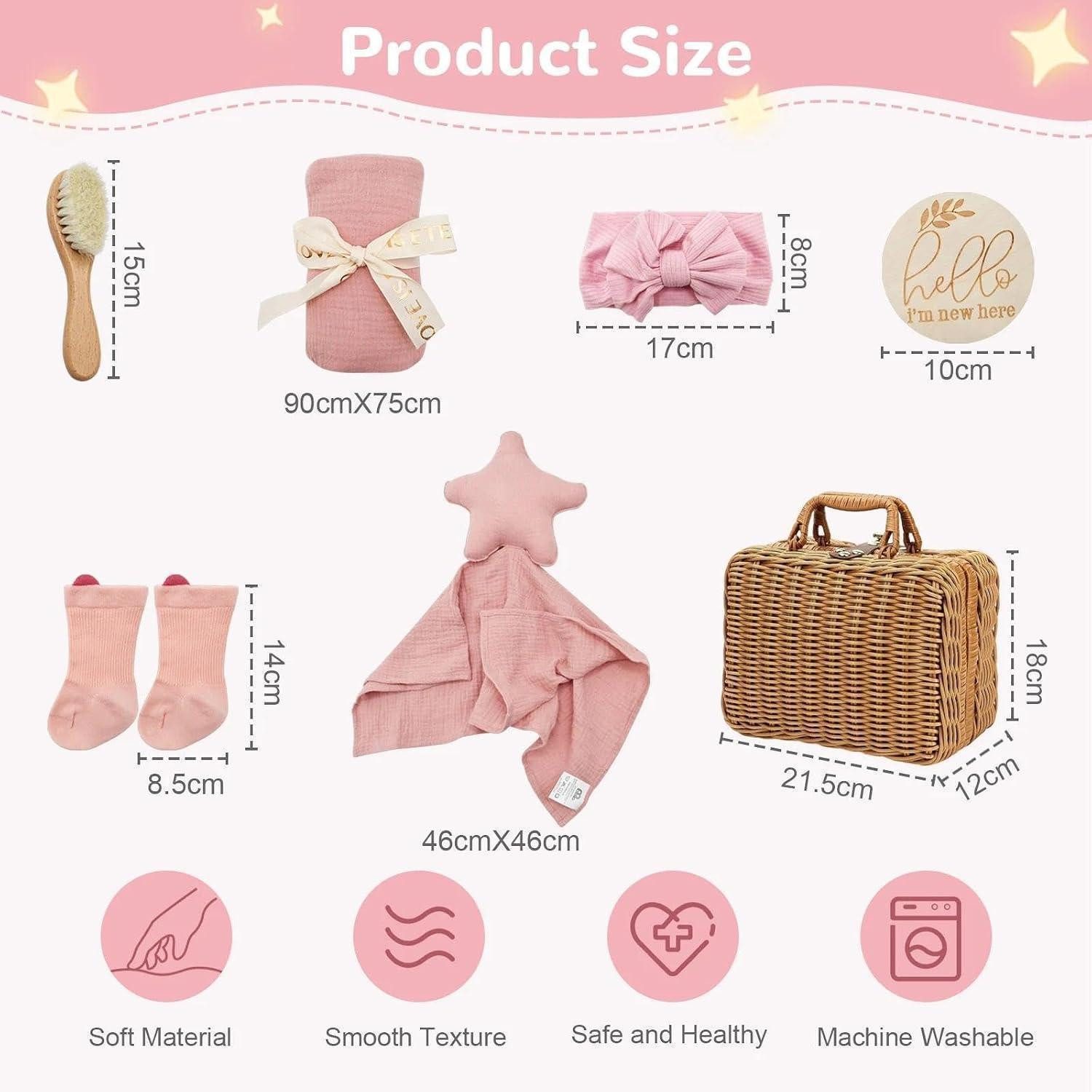 LuxusKollektion Pflege-Geschenkset Baby Geschenkset 7tlg Rosa Baby-Geschenkideen