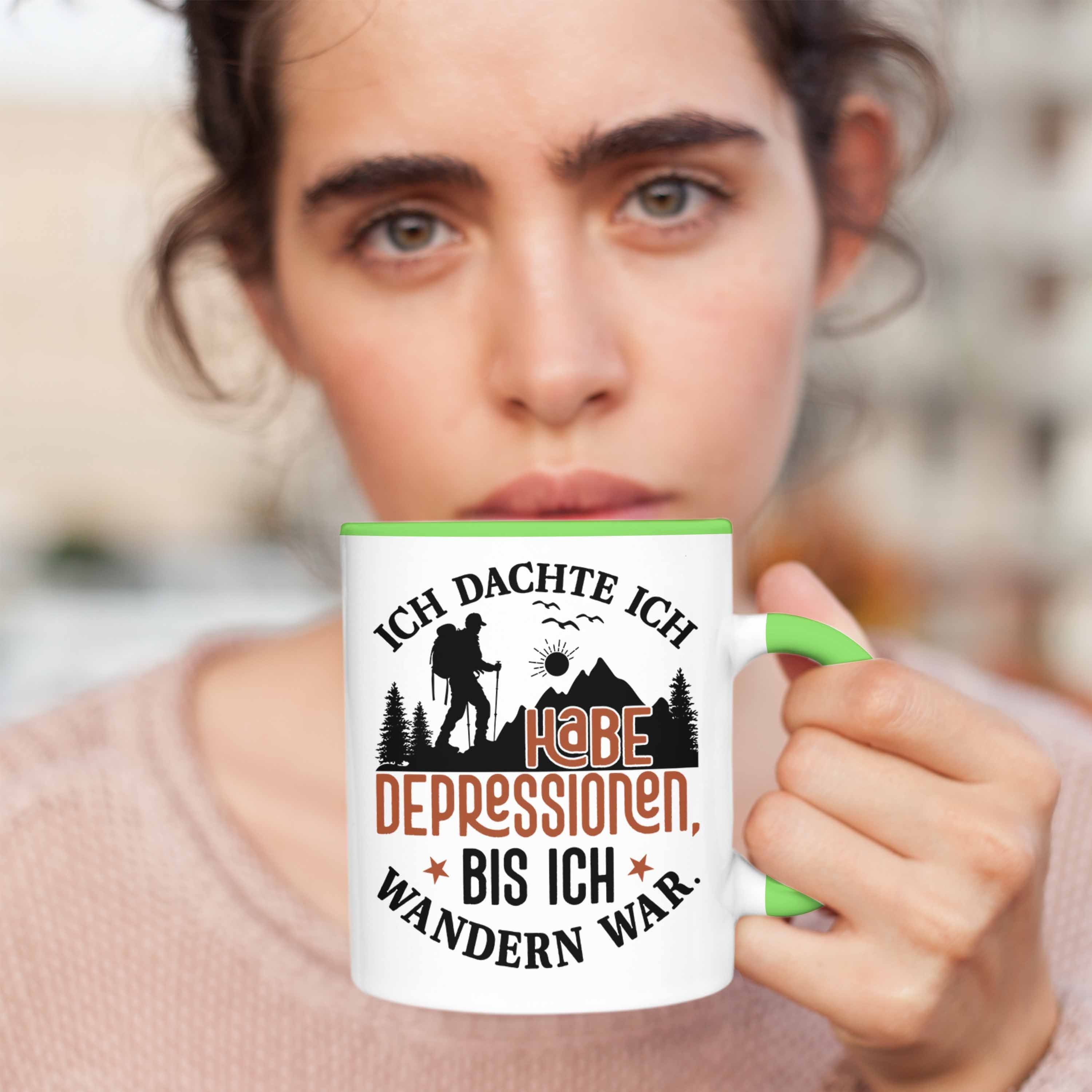 Ich Habe Wandern Dachte Depressionen Bis Ich Tasse Trendation Grün Tasse Spruch Ich Geschenk