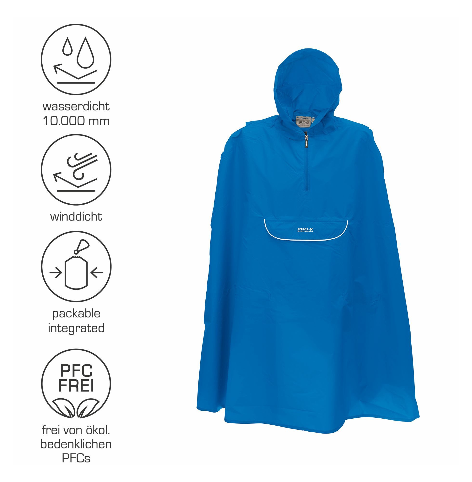 PRO-X ELEMENTS Regenponcho PASINO Wasserabweisend
