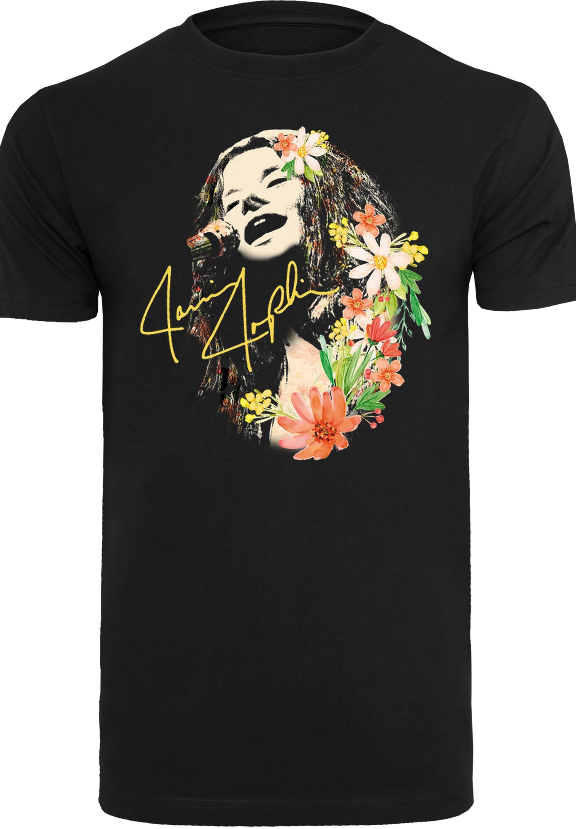 Herren,Premium F4NT4STIC Blumen T-Shirt Joplin Janis Merch,Regular-Fit,Basic,Bandshirt