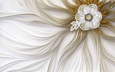 Papermoon Fototapete Muster mit Blumen gold