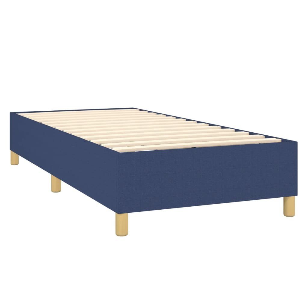 vidaXL Bett Boxspringbett mit Matratze Blau 90x190 cm Stoff