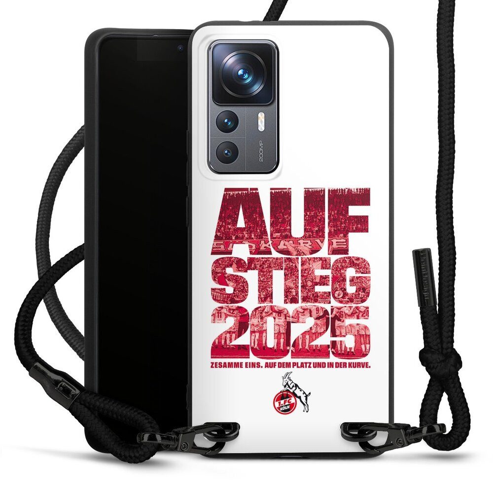 DeinDesign Handyhülle 1. FC Köln Aufstieg Offizielles Lizenzprodukt 1. FC Köln Aufstieg 2025, Xiaomi 12T Pro 5G Premium Handykette Hülle mit Band Case zum Umhängen
