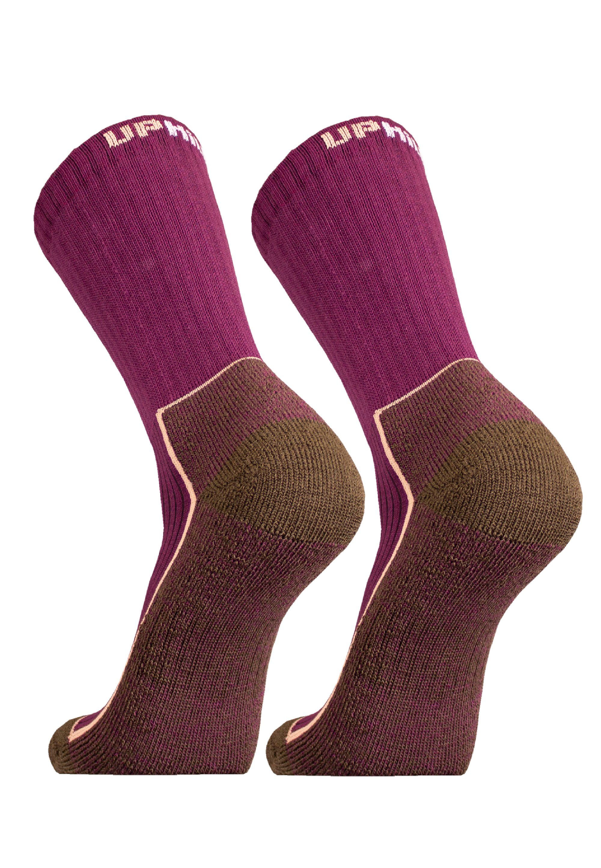 mit lila im (2-Paar) Socken 2er-Pack SAANA Flextech-Struktur UphillSport