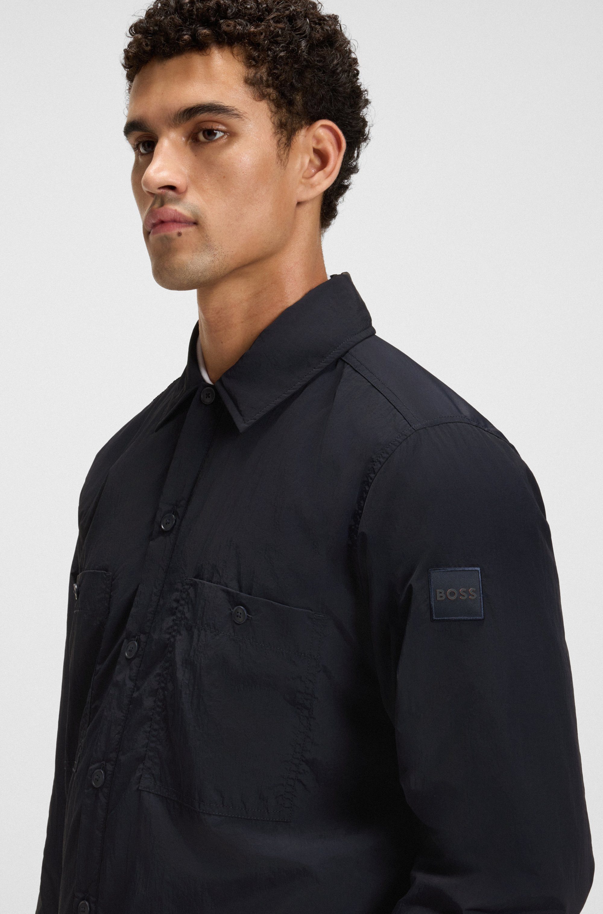 BOSS ORANGE Langarmhemd Locky leicht wattiert, oversize fit