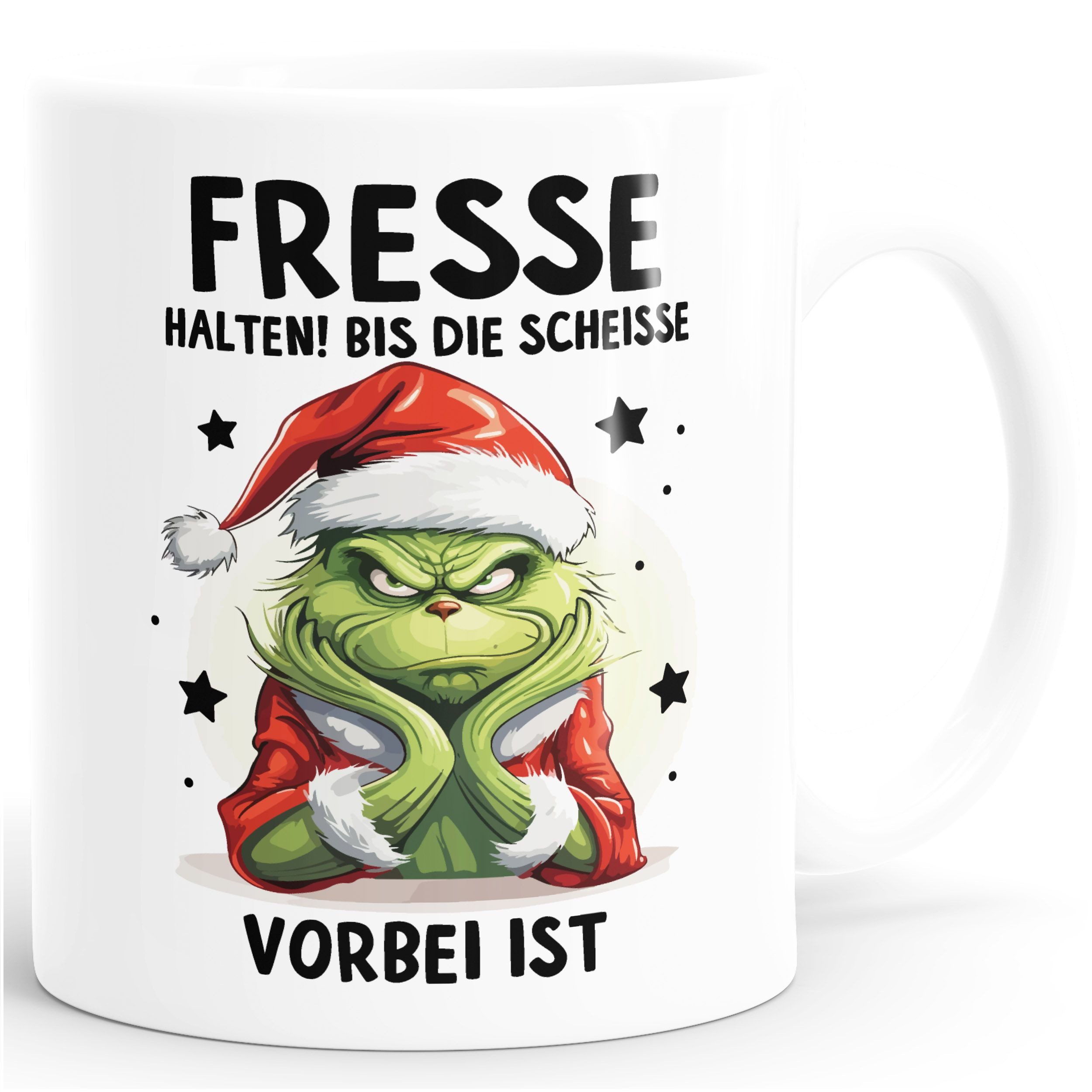 MoonWorks Tasse Grinch Tasse Anti Weihnachten Spruch Ironie Sarkasmus lustige, Keramik