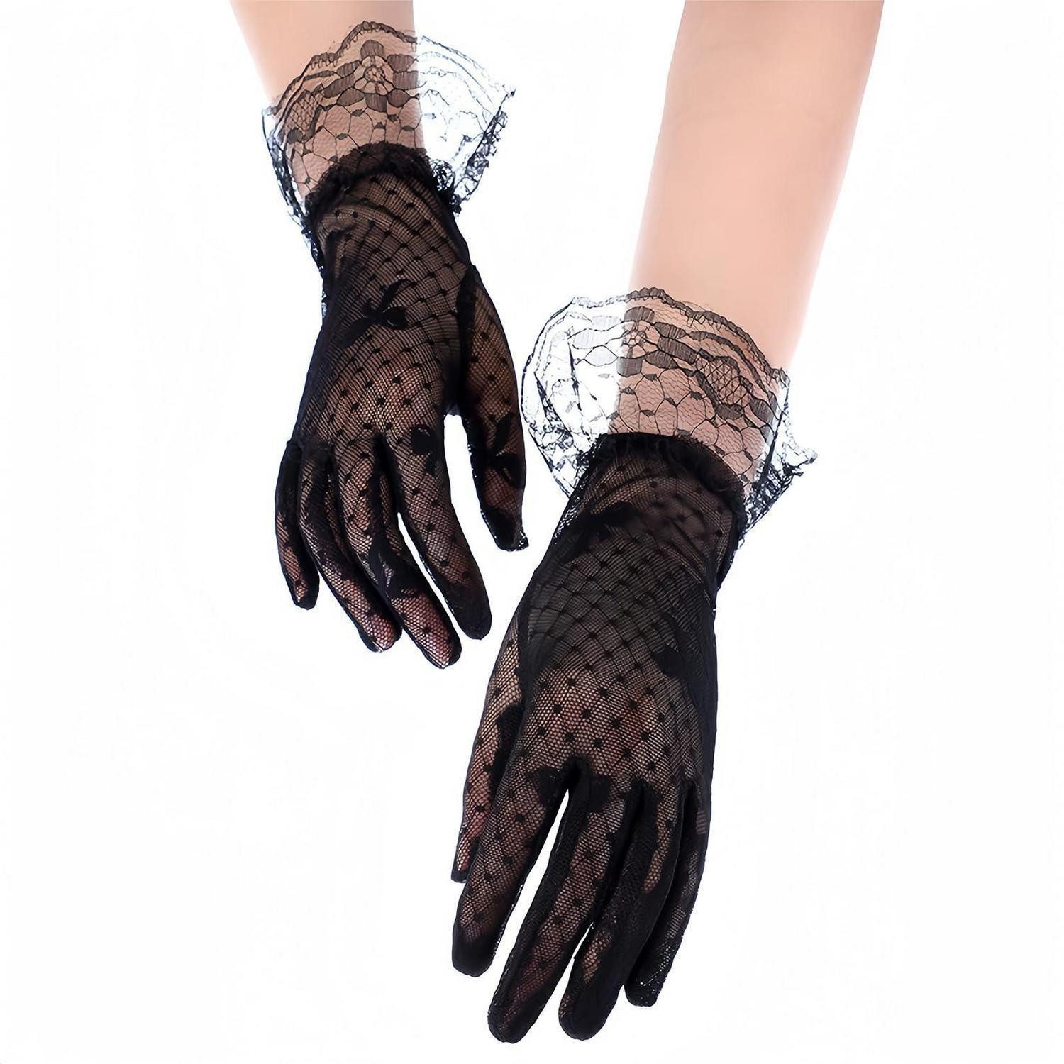 LuxusKollektion Abendhandschuhe Spitzenhandschuhe Elegant kurz Damen (1-St)