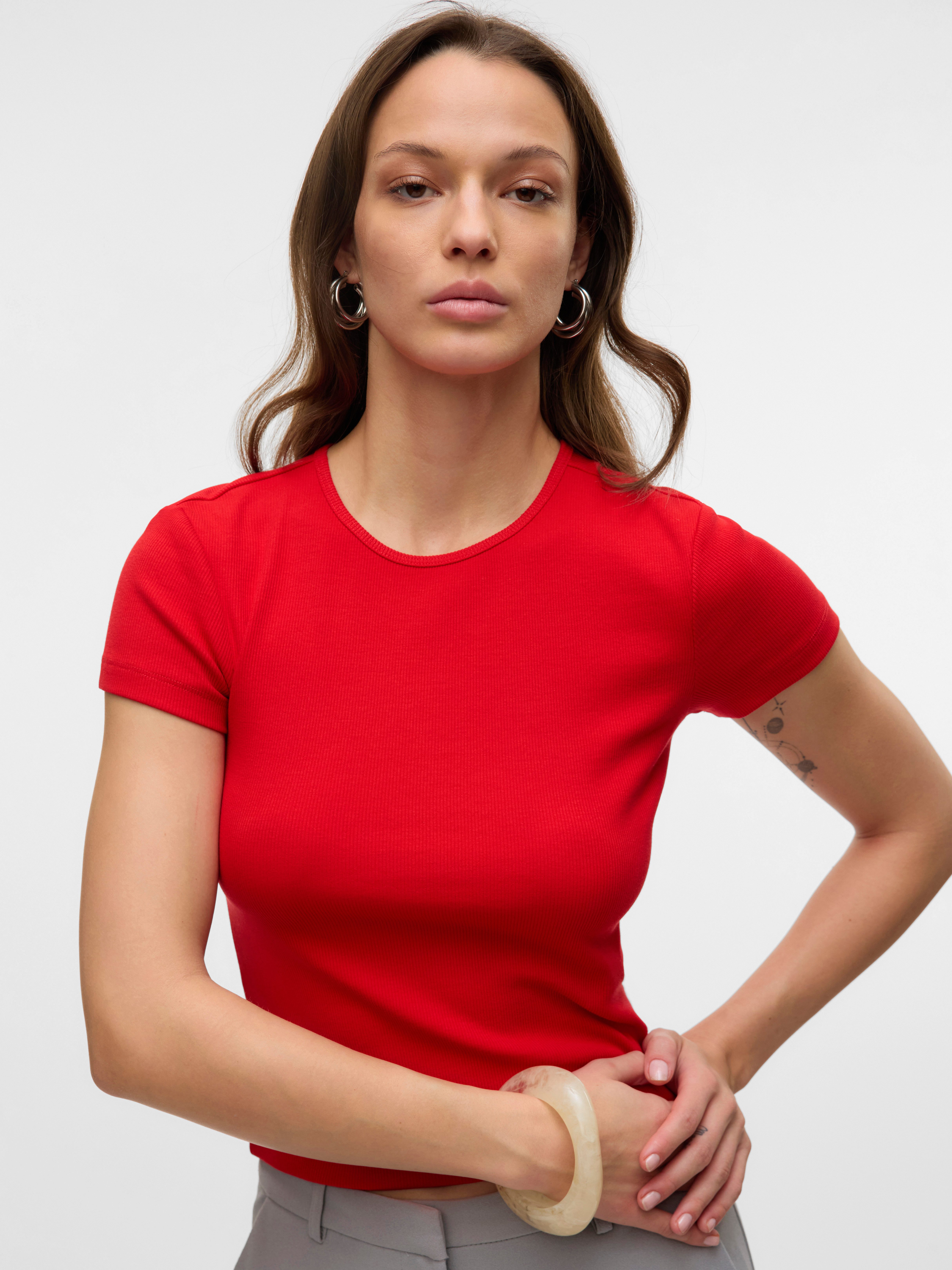 Vero Moda Kurzarmshirt VMCHLOE SS SHORT TOP JRS NOOS Baumwollmischung günstig online kaufen