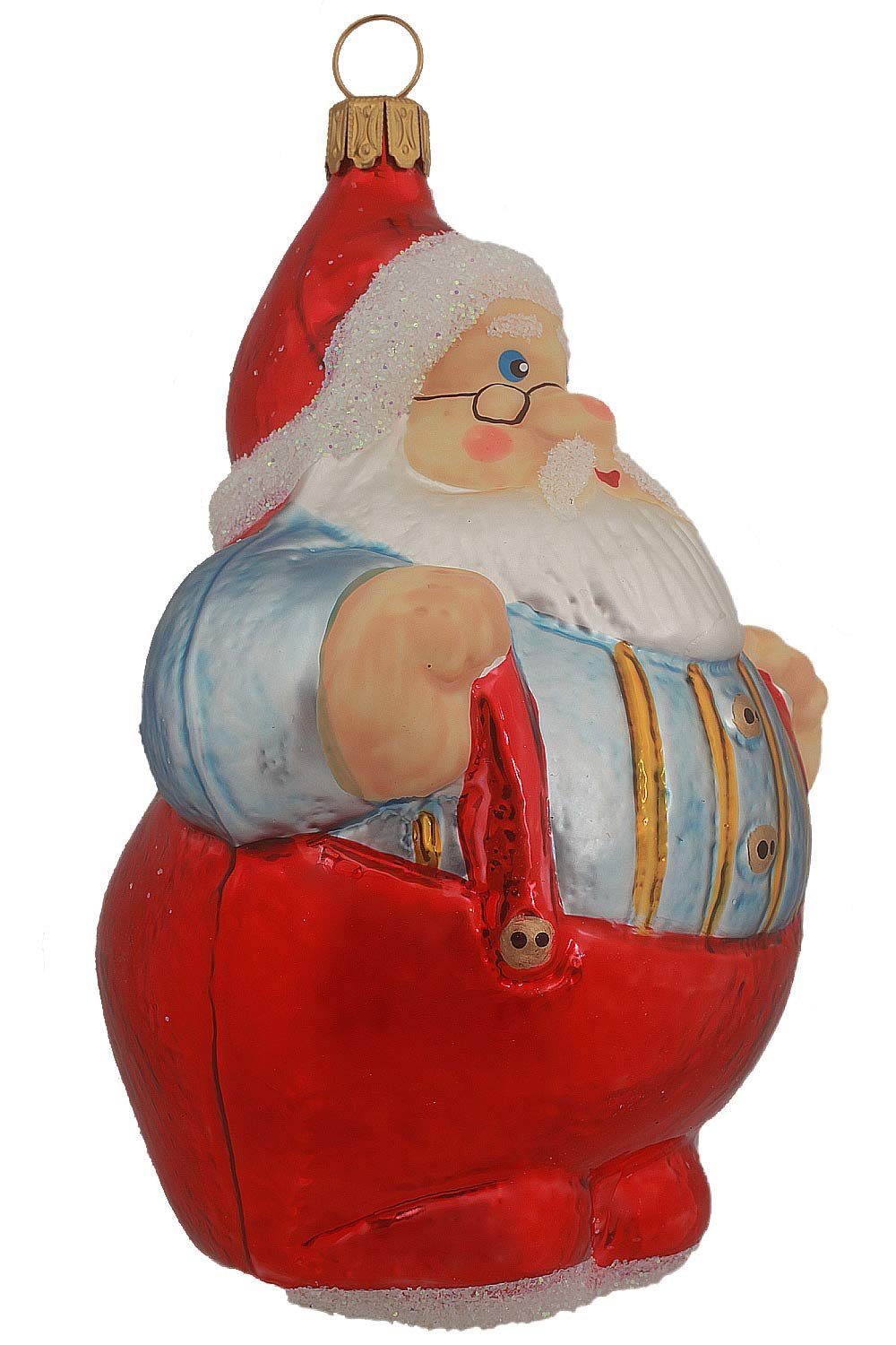 - mundgeblasen handdekoriert dickem - Dekohänger mit Bauch, Weihnachtskontor Hamburger Christbaumschmuck Weihnachtsmann